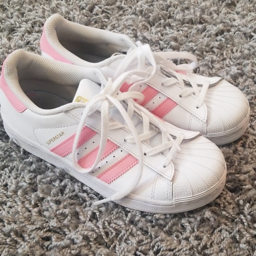 Girls Superstar Adidas Pink Shoes Size 3
